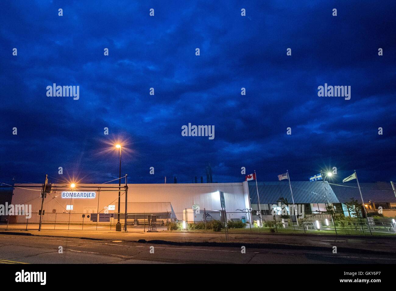 La Pocatiere, Qubec, Canada. 23 Ago, 2016. Bombardier in fabbrica La Pocatiere, Que., su agosto 23, 2016. © Lars Hagberg/ZUMA filo/Alamy Live News Foto Stock