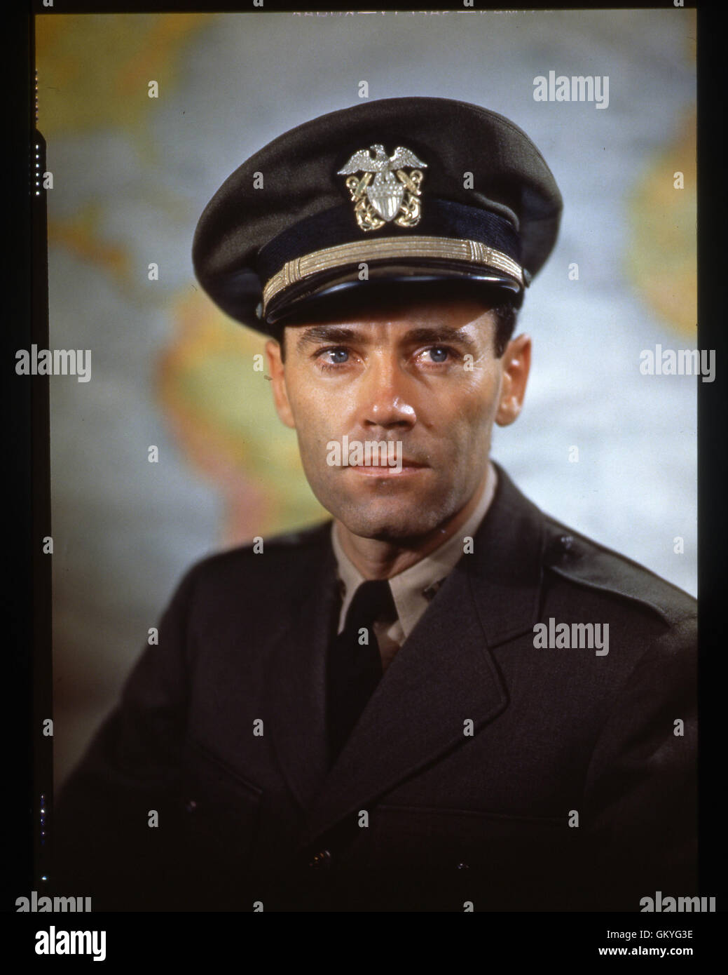 Lt. Henry Fonda a bordo della USS orsi. Foto Stock