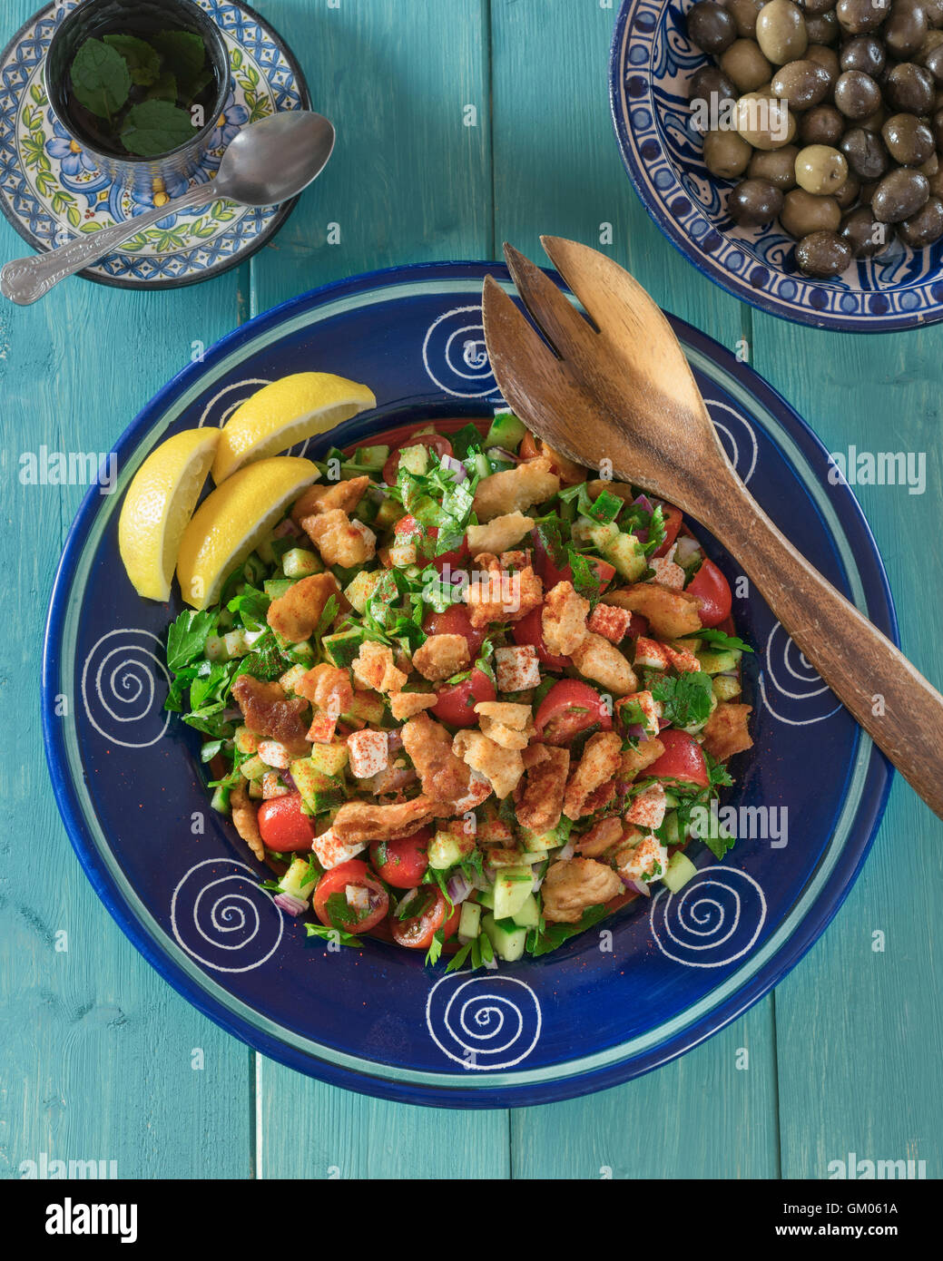 Fattoush insalata. Ristoranti mediorientali Foto Stock