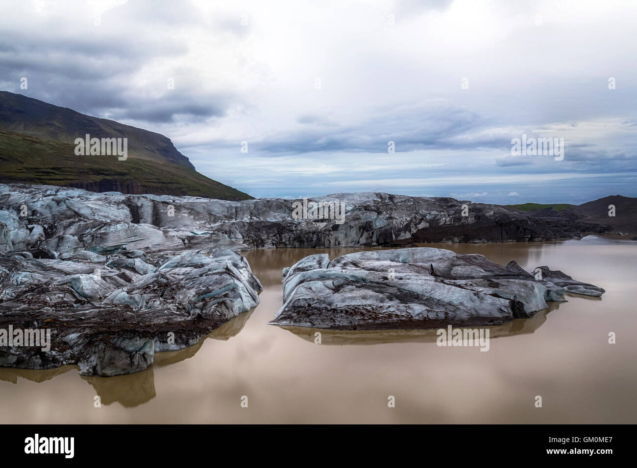 Svinafellsjokull, Vatnajokull, ghiacciaio, Islanda Foto Stock