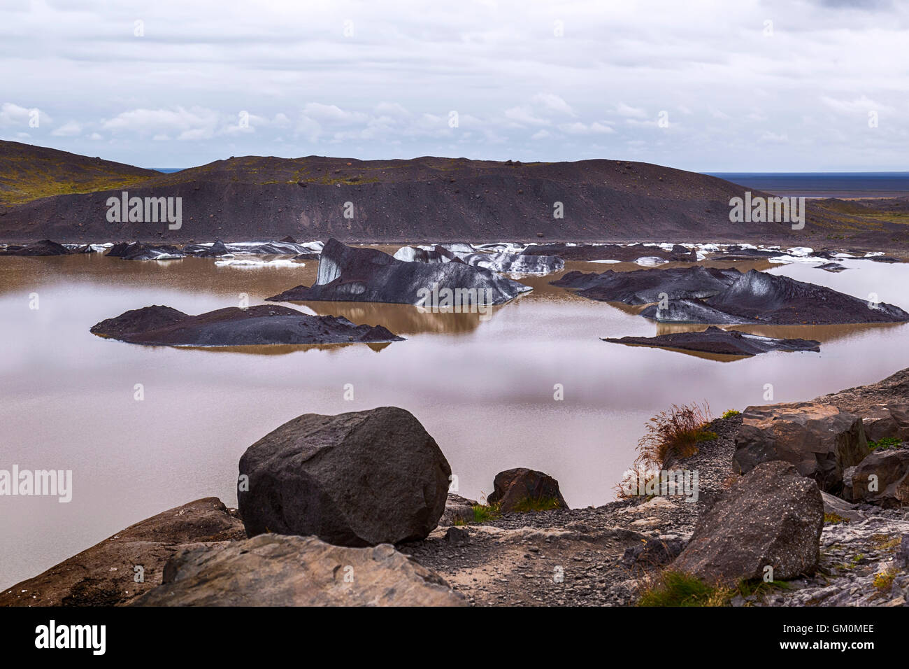 Svinafellsjokull, Vatnajokull, ghiacciaio, Islanda Foto Stock