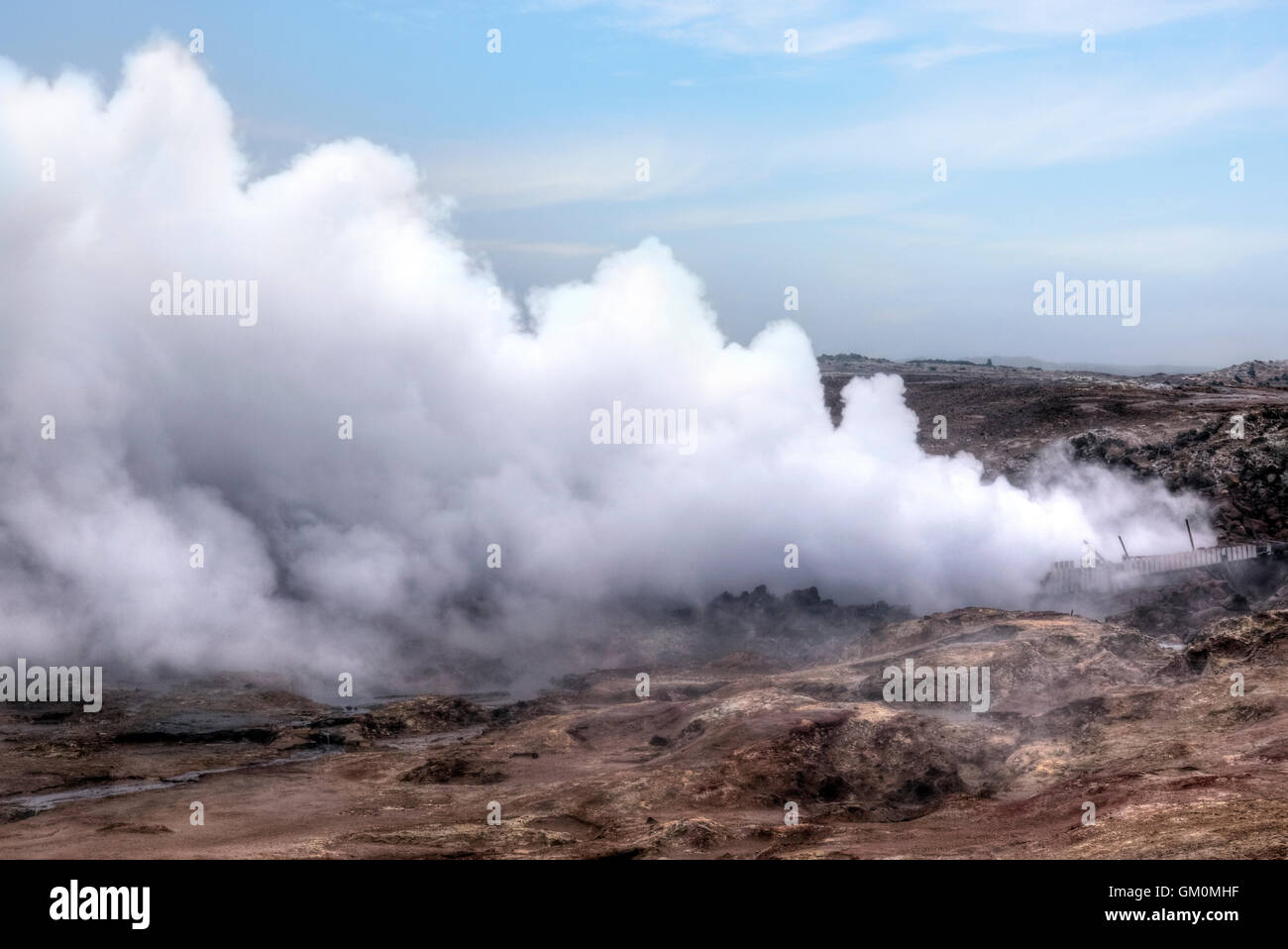 Area geotermale Gunnuhver, Reykjanes, Grindavik, Islanda Foto Stock