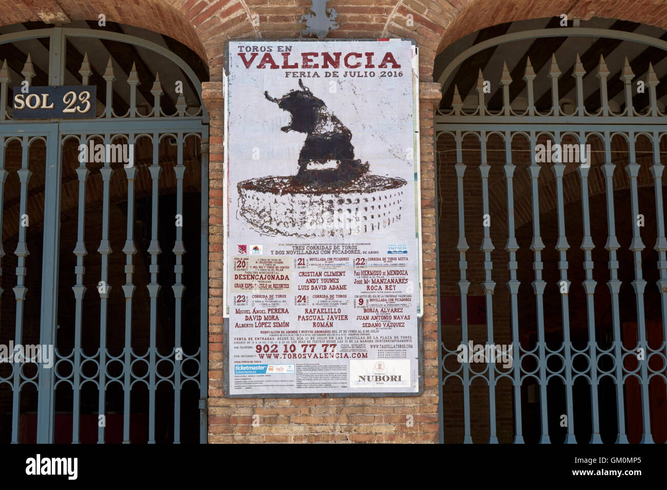 Poster. Valencia Corrida (Plaza de Toros), Spagna Foto Stock