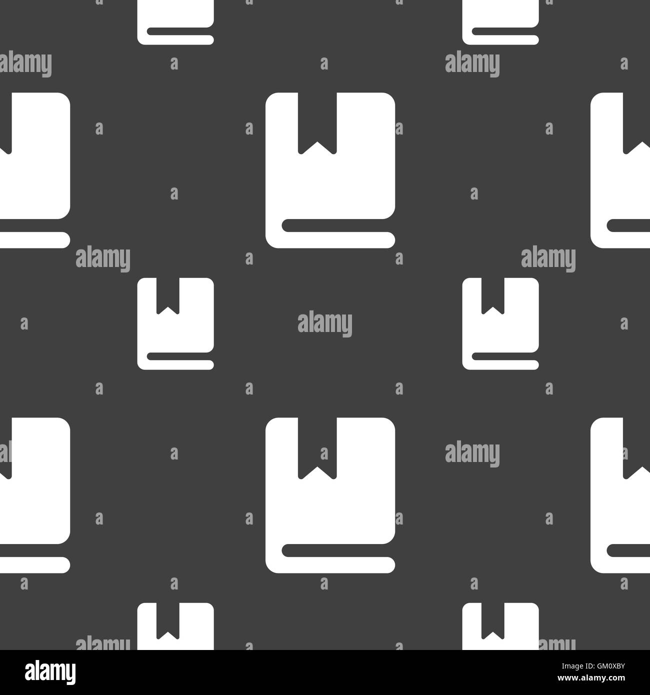 Segnalibro, icona segno. Seamless pattern su uno sfondo grigio. Vettore Illustrazione Vettoriale