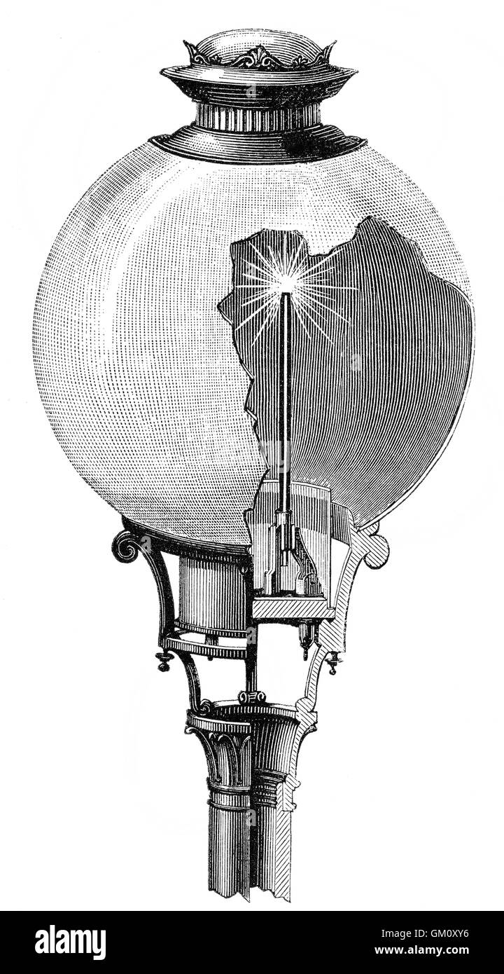 Una candela Yablochkov di Pavel Nikolayevich Yablochkov, 1847-1894, un russo ingegnere elettrico Foto Stock