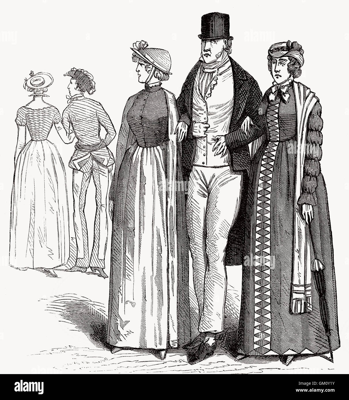 Costumi inglese del XIX secolo Foto Stock