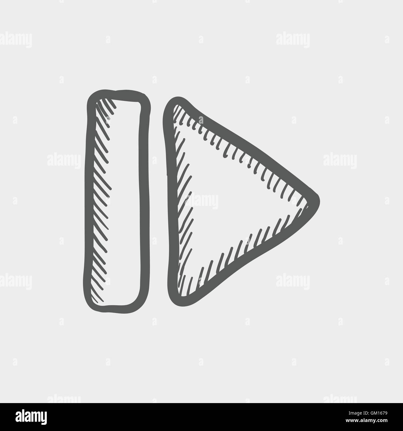 Pulsante successivo icona schizzo Illustrazione Vettoriale