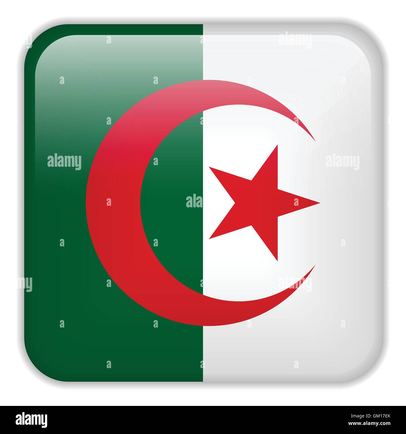 Algeria bandiera applicazione Smartphone pulsanti quadrati Illustrazione Vettoriale