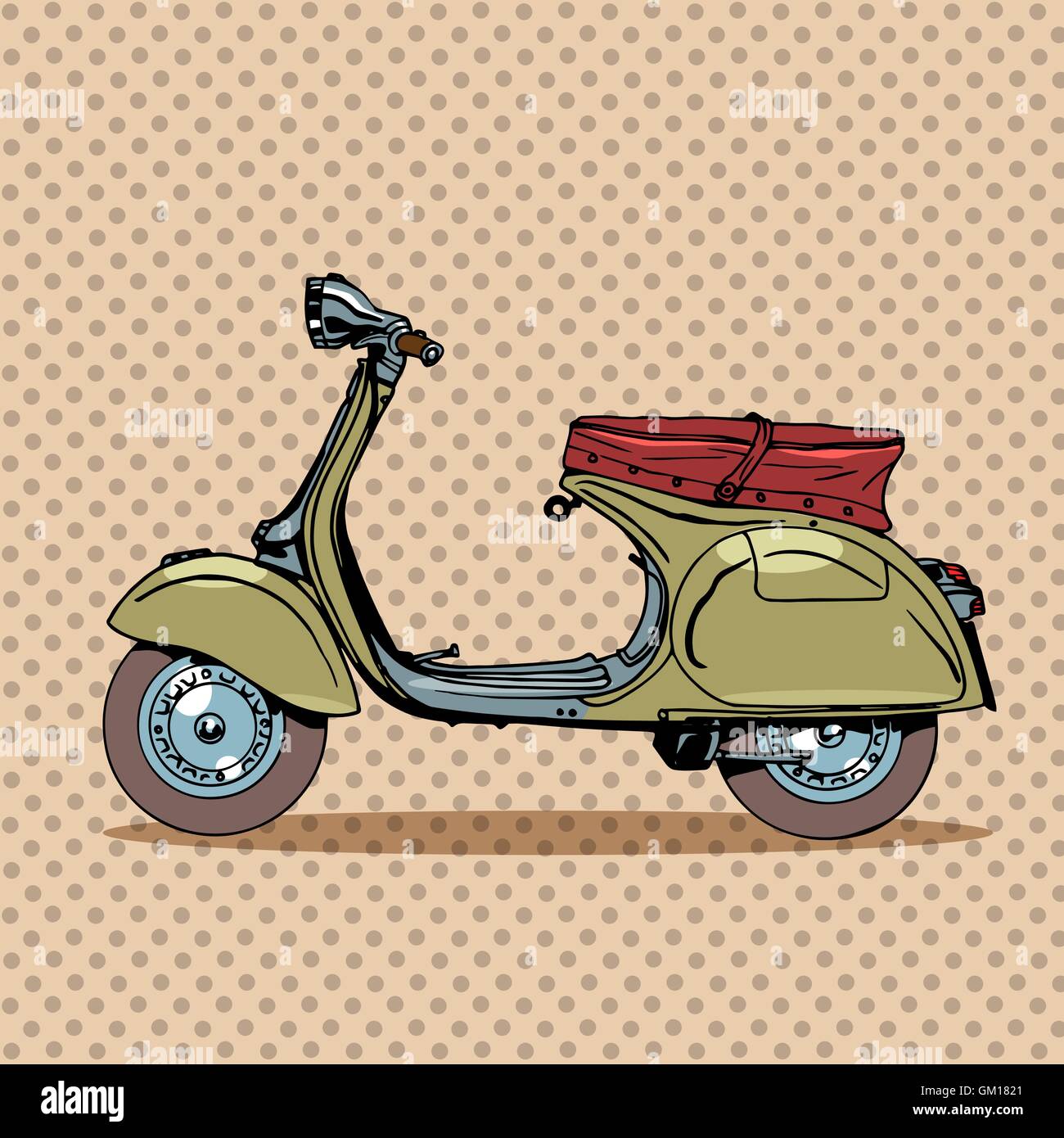Vintage scooter trasporti rétro Illustrazione Vettoriale