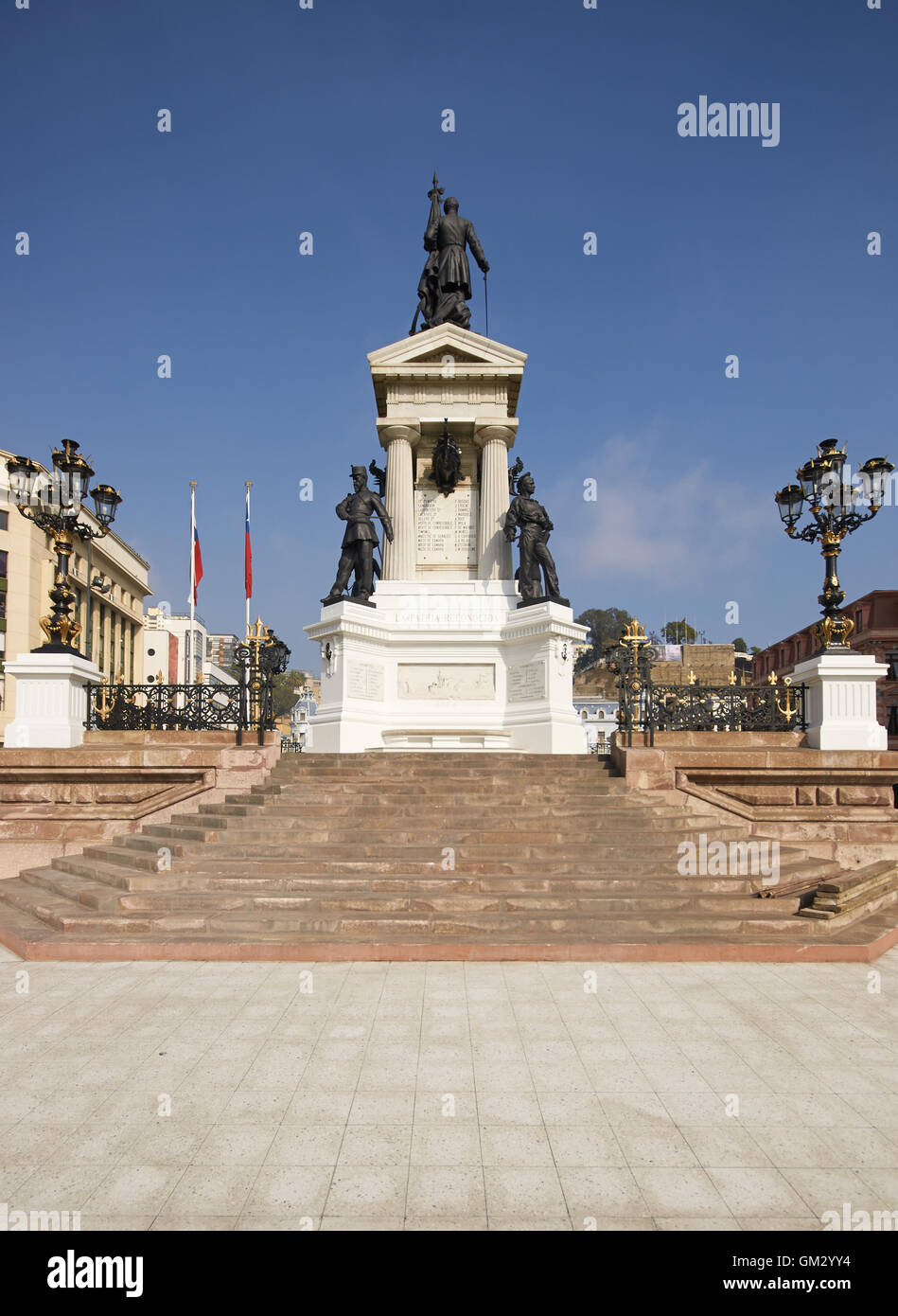 Monumento a los Heroes de Iquique in Plaza Sotomayor, Valparaiso, Cile Foto Stock