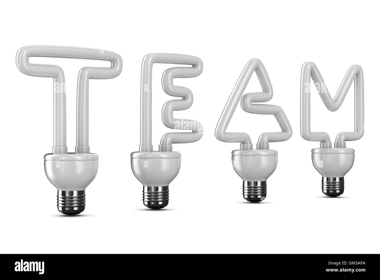 Risparmio energetico lampada su sfondo bianco. Isolato immagine 3D Foto Stock