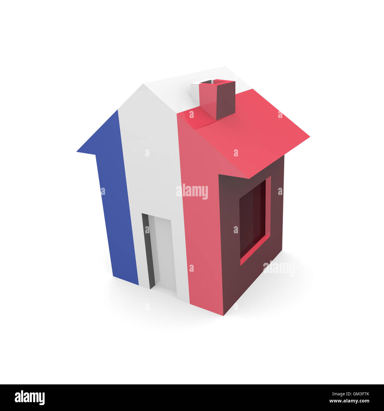 Casa 3d con la bandiera della Francia Foto Stock