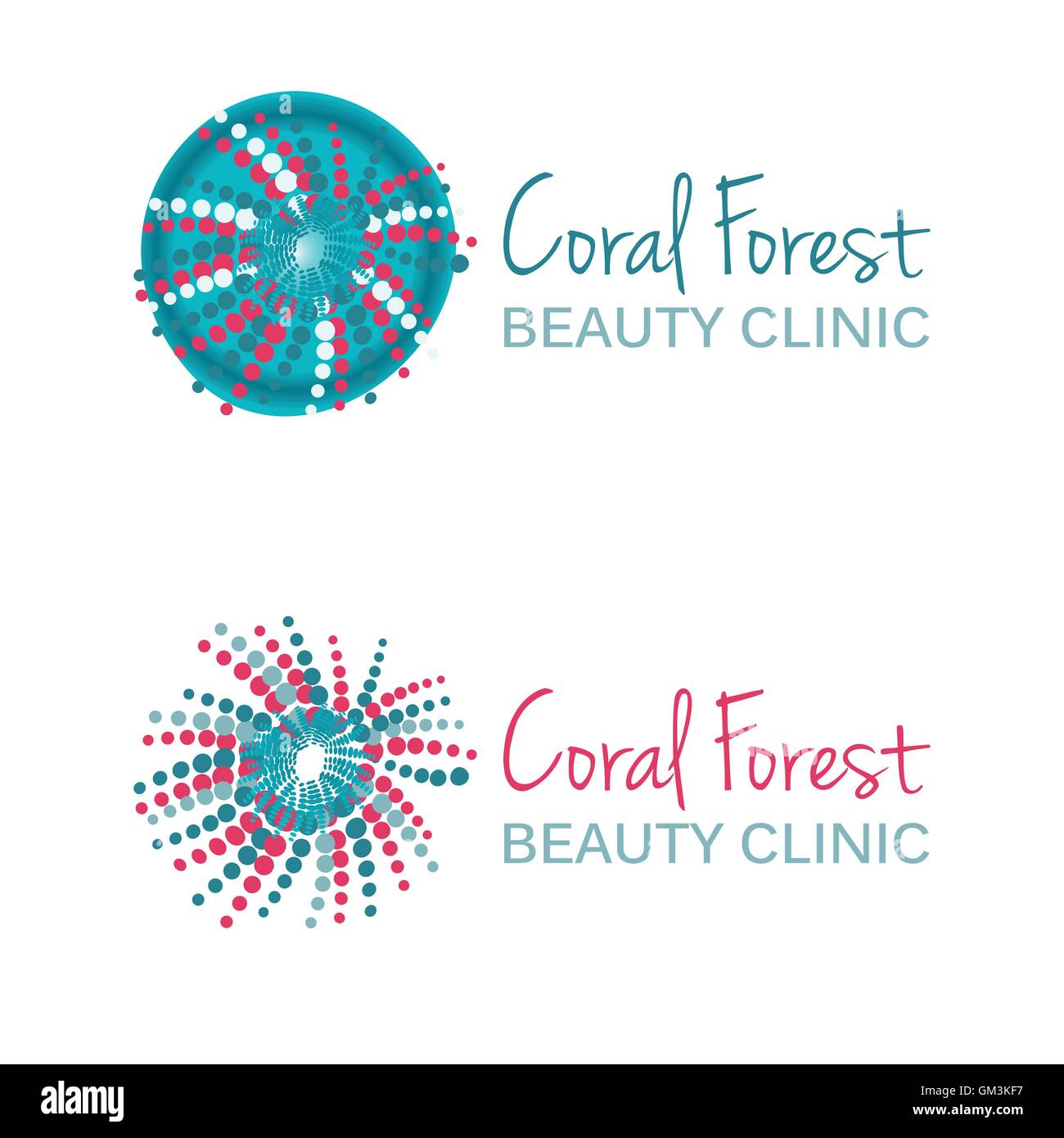 Illustrazione Vettoriale con simbolo di corallo. Logo design. Per un salone di bellezza, centro spa, health clinic. Illustrazione Vettoriale