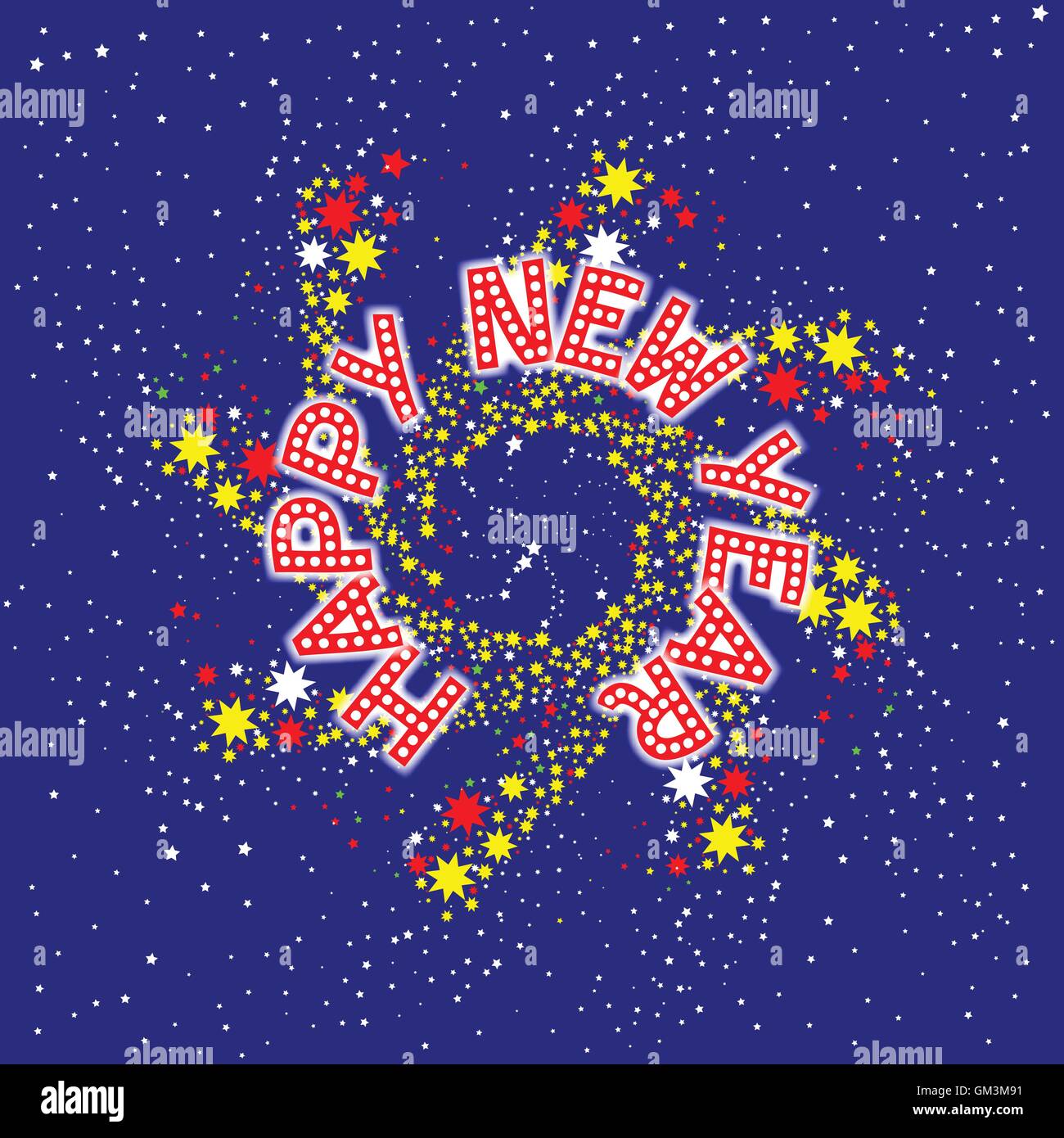 Felice Anno Nuovo perno ruota Illustrazione Vettoriale