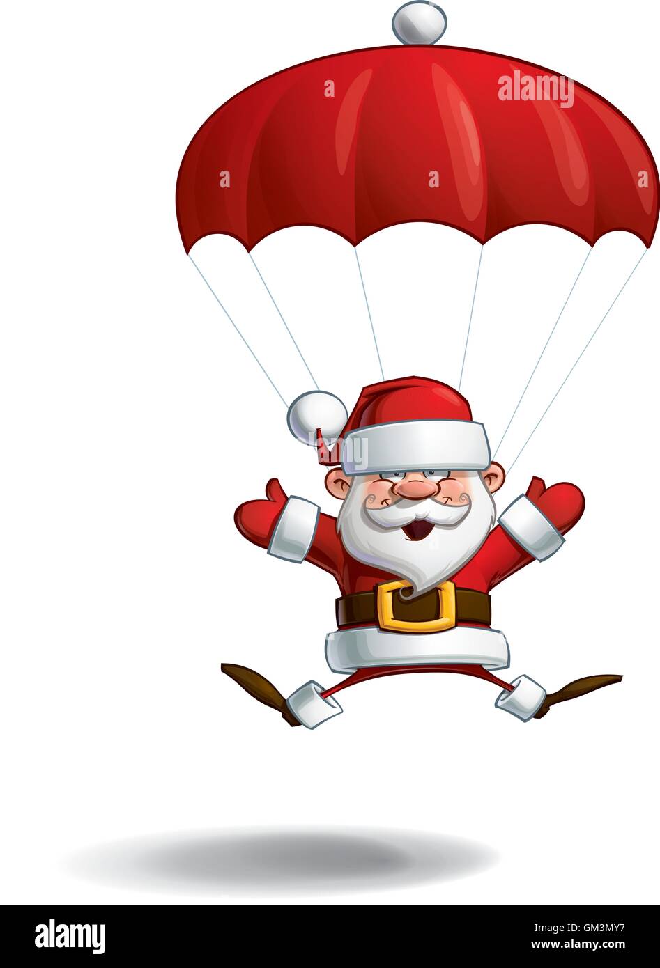 Felice Santa - Parachute mani aperte Illustrazione Vettoriale