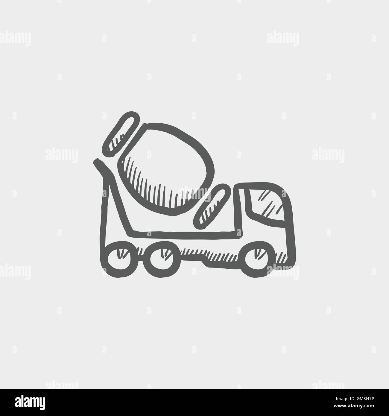 Betoniera carrello icona schizzo Illustrazione Vettoriale