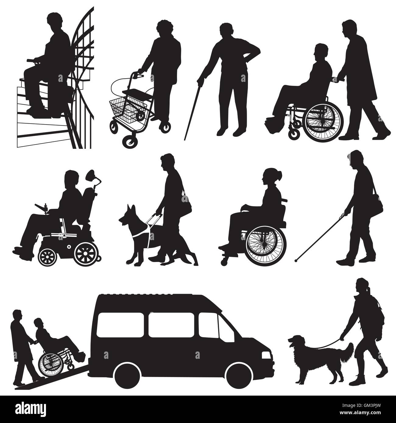persone disabili Illustrazione Vettoriale