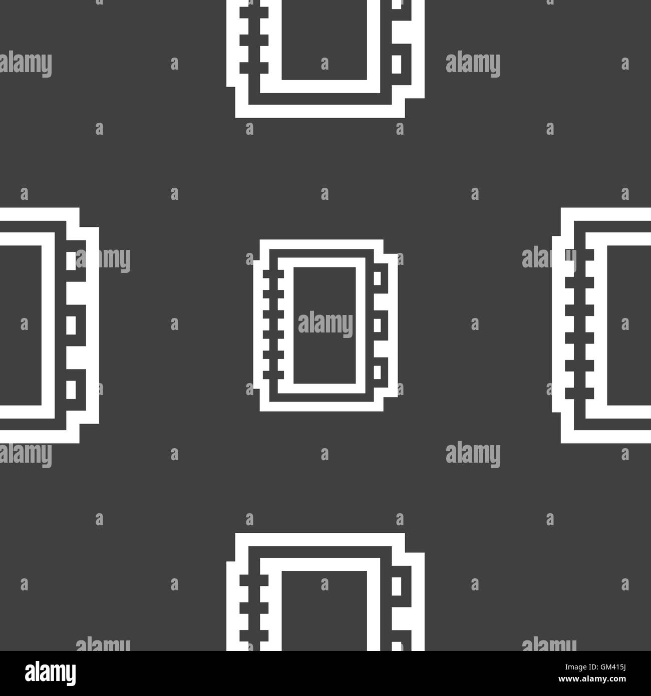 Icona a forma di libro segno. Seamless pattern su uno sfondo grigio. Vettore Illustrazione Vettoriale