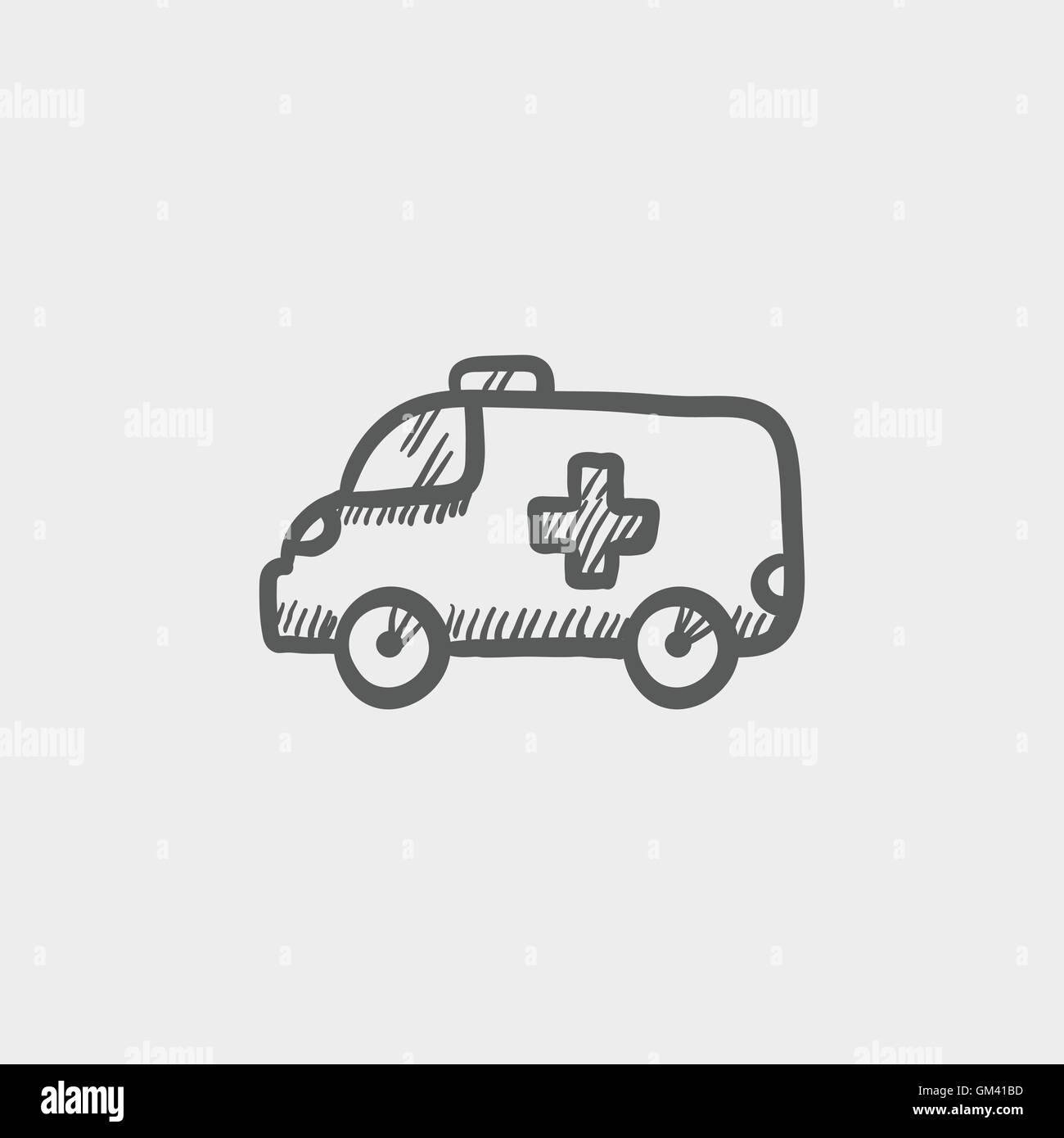 Ambulanza icona skethc Illustrazione Vettoriale