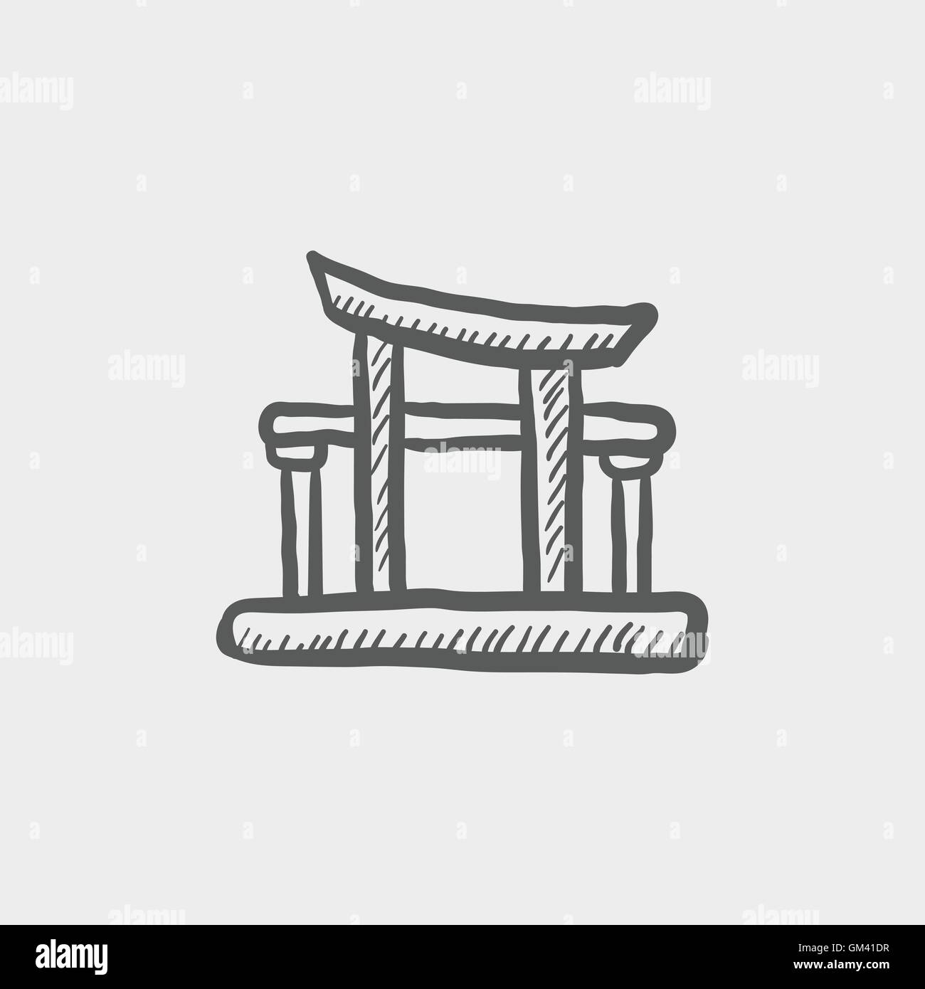 Cancello famoso icona schizzo Illustrazione Vettoriale