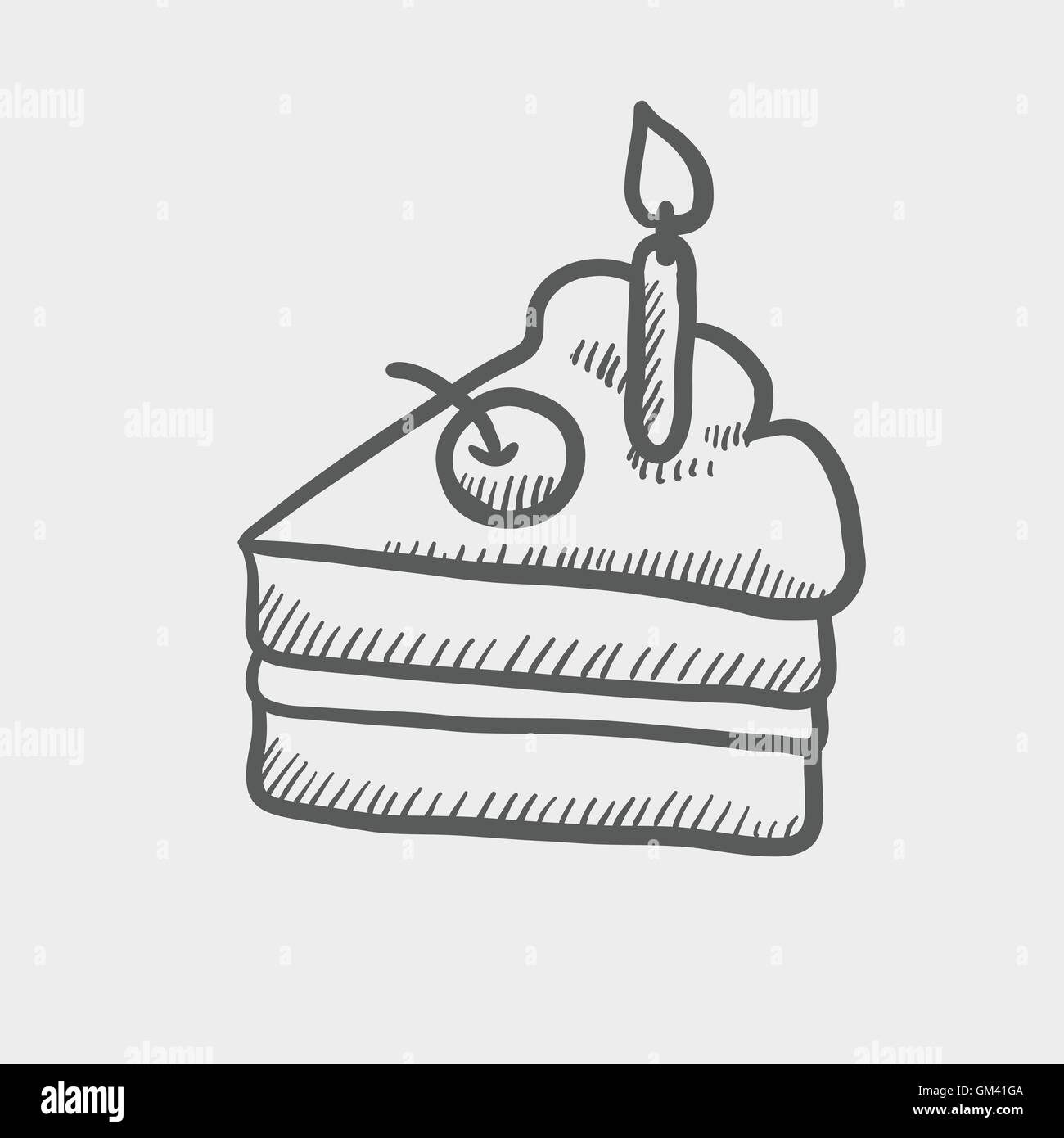 torta con candela - 7 Fetta di torta con candela Disegna icona Immagine e Vettoriale - Alamy