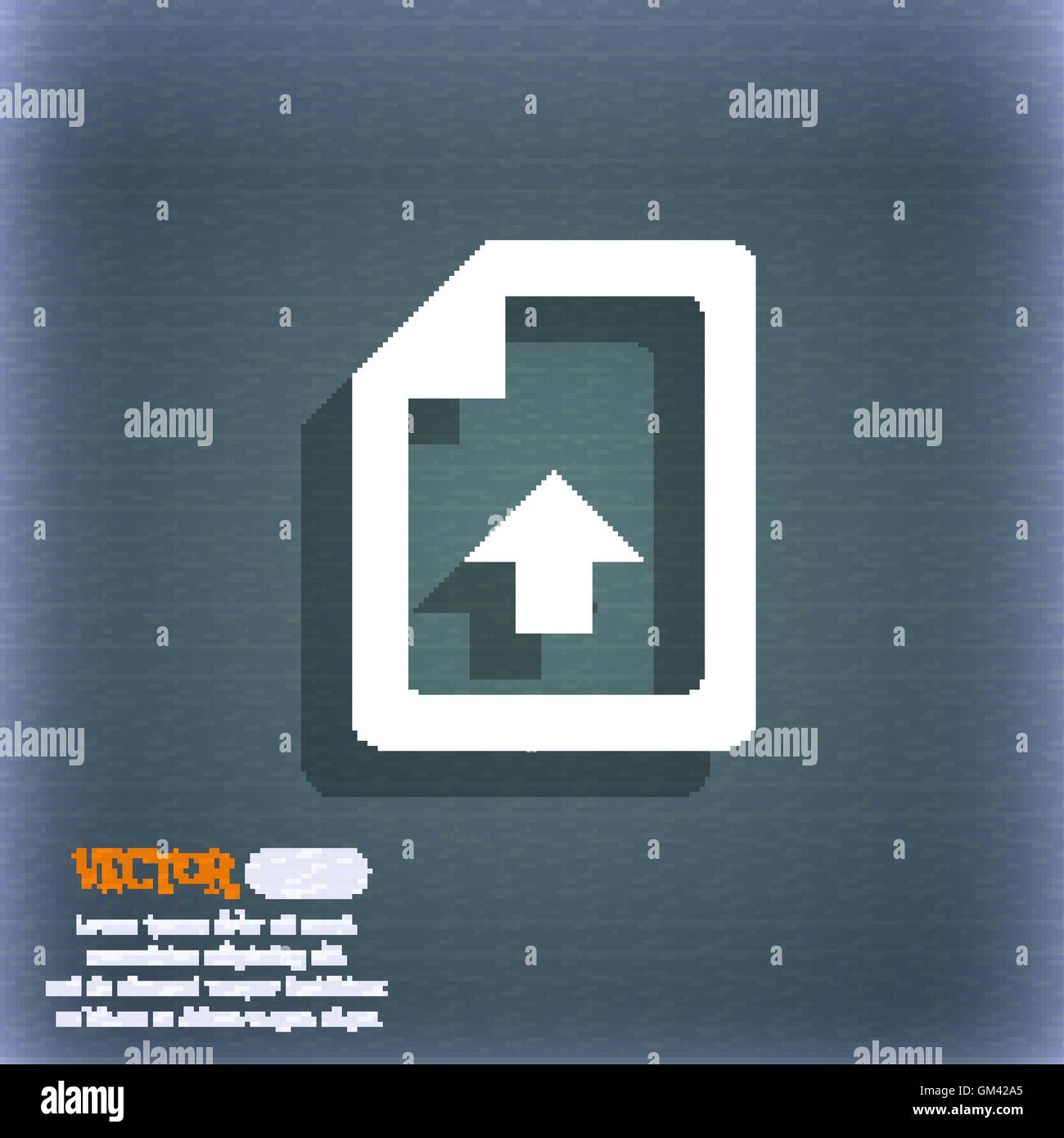 Esportazione, caricare il file icona simbolo sul blu-verde sfondo astratto con ombra e lo spazio per il tuo testo. Vettore Illustrazione Vettoriale