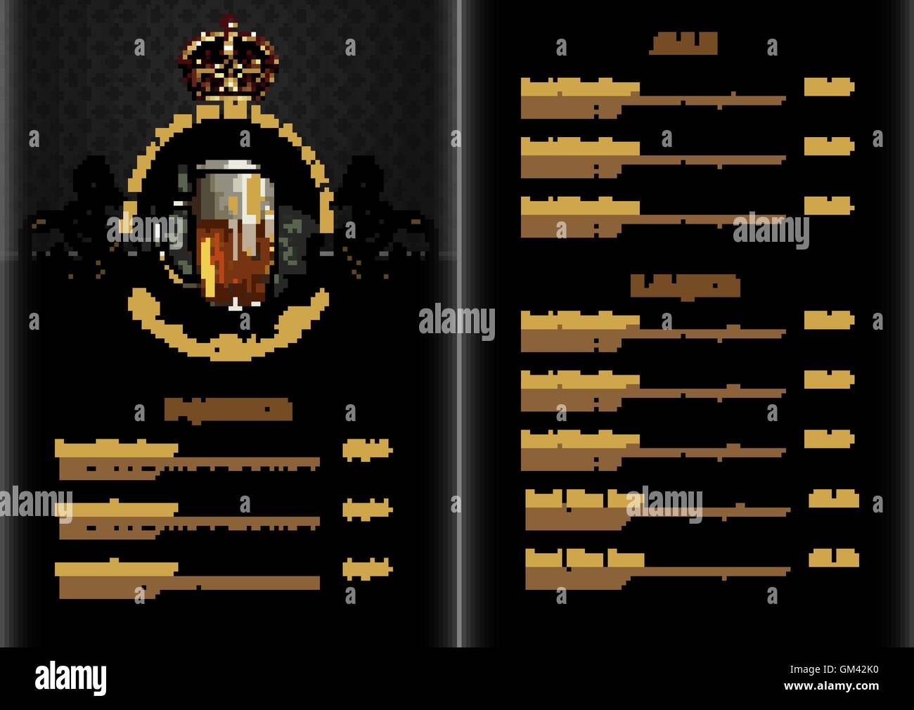 menu della birra Illustrazione Vettoriale