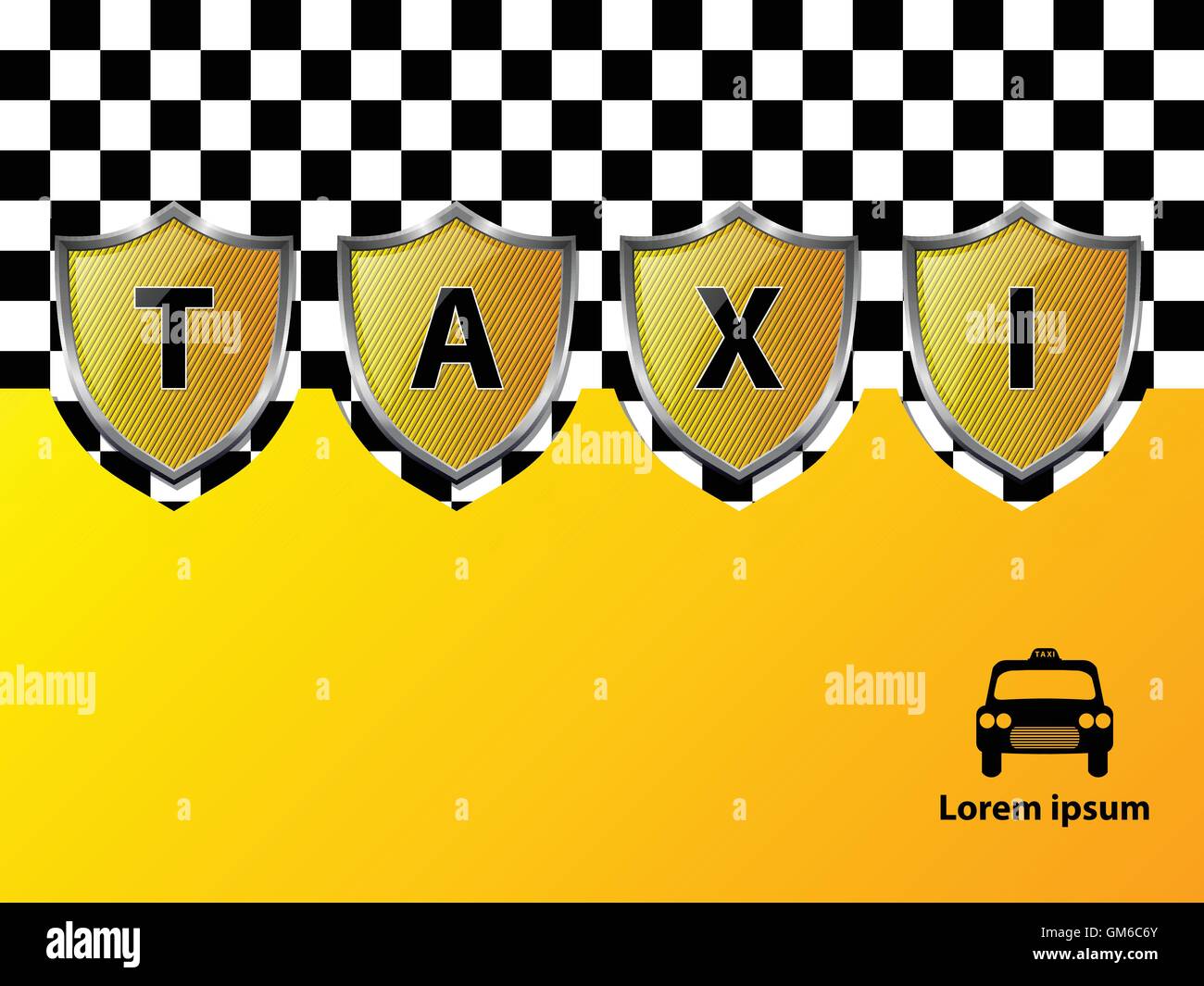 Taxi pubblicità sfondo con protezioni metalliche Illustrazione Vettoriale