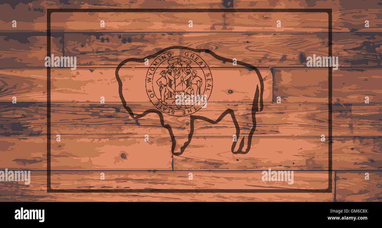 Bandiera del Wyoming Brand Illustrazione Vettoriale