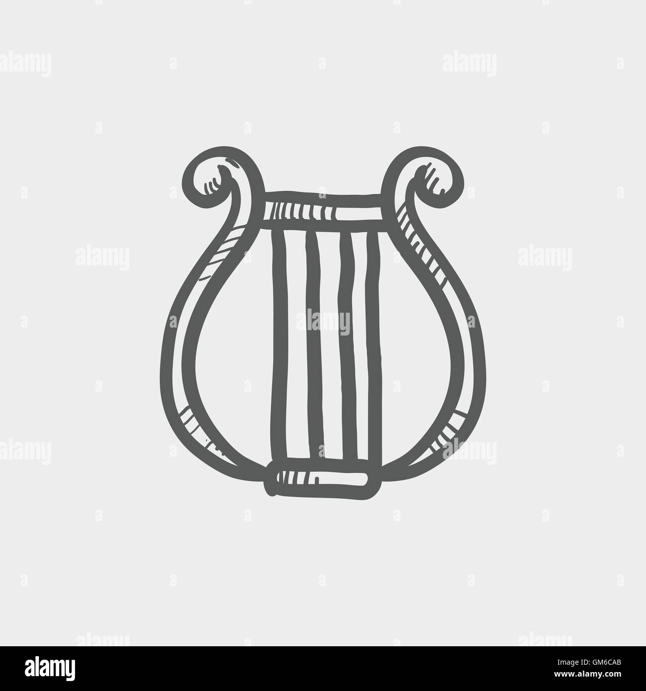 Lira icona schizzo Illustrazione Vettoriale