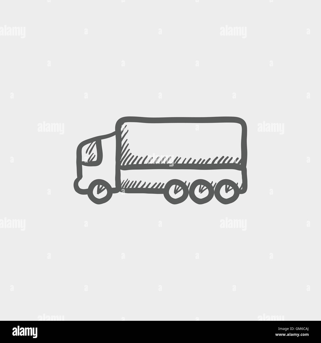 Camion con rimorchio icona schizzo Illustrazione Vettoriale