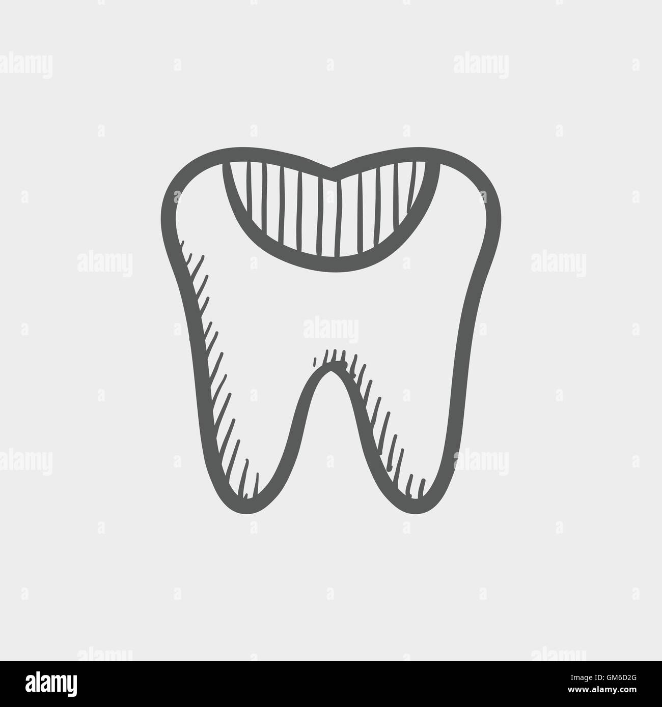 La carie dentaria icona schizzo Illustrazione Vettoriale