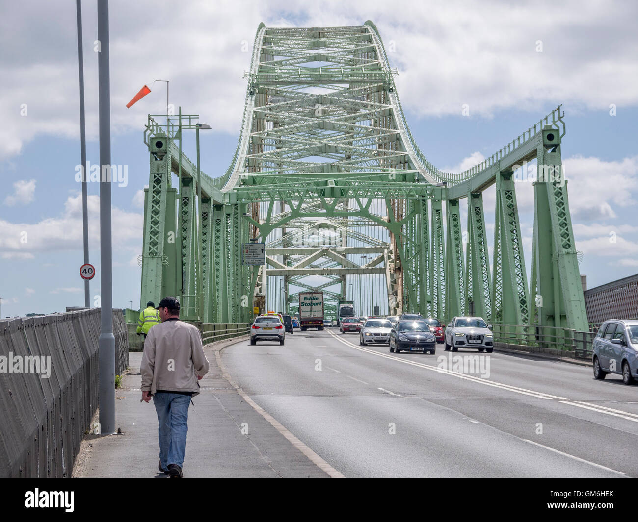 Runcorn, Widnes Silver Jubilee road bridge. Foto Stock