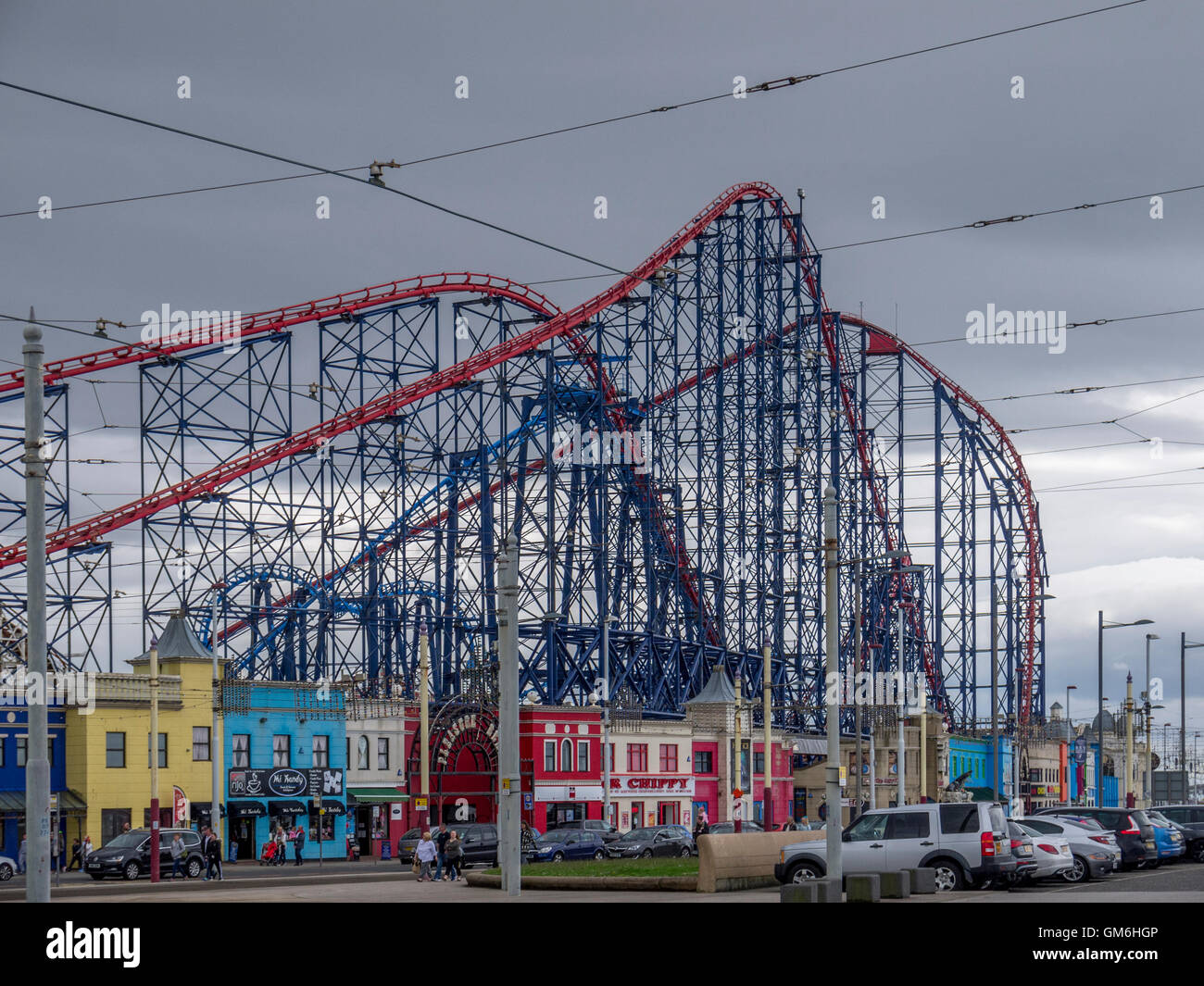 Il Big One in Blackpool Pleasure Beach. Foto Stock