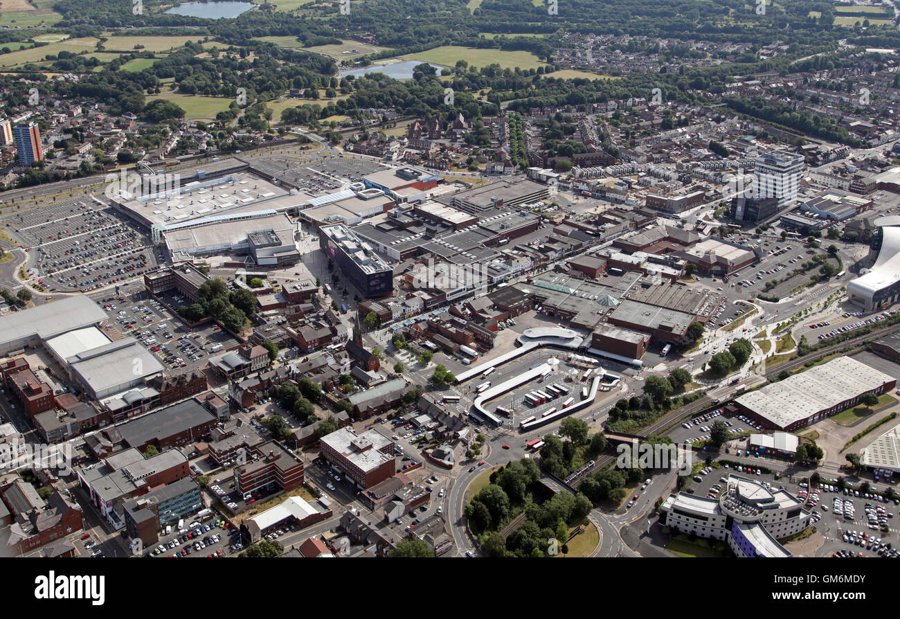 Vista aerea del West Bromwich Town Center, Birmingham, Regno Unito Foto Stock