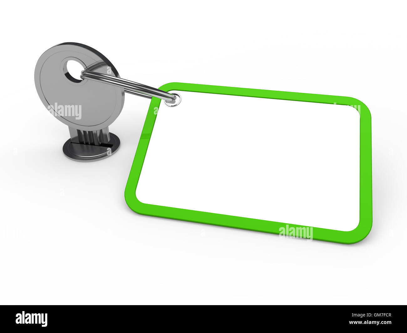 3d chiave allegata verde Foto Stock