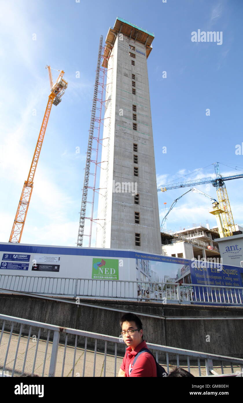 La fase uno di un £65milioni di Cina sostenuto Chinatown progetto in corso da St Mary's Gate & Bramall Lane, Sheffield, Yorkshire Regno Unito Foto Stock