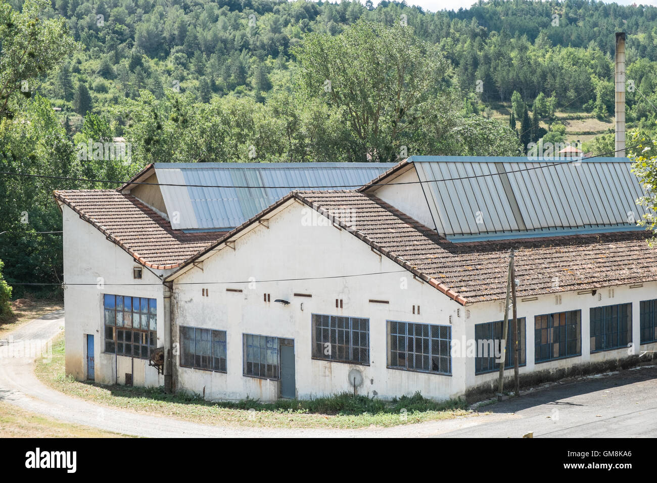 Cappello in feltro la produzione in fabbrica a Couiza,Aude,a sud della Francia.tradizionali artigiani produrre. Foto Stock