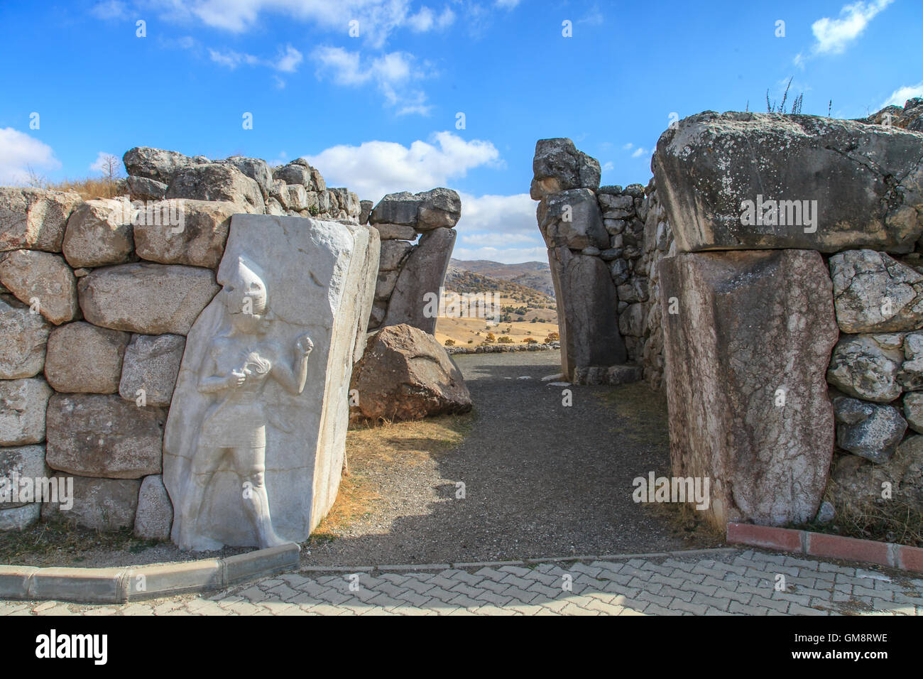 Porta della città antica di Hattusa Foto Stock