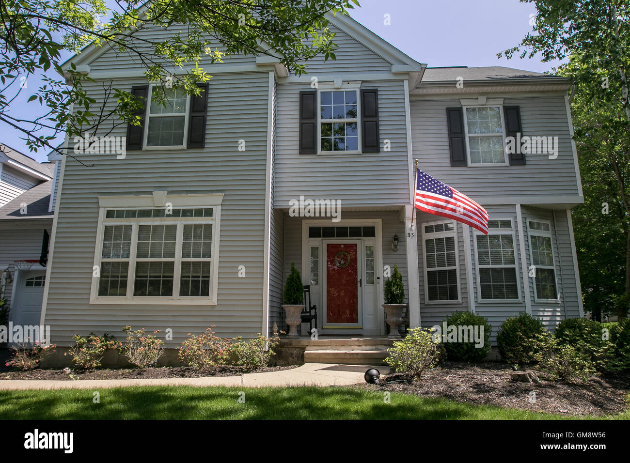 Una casa suburbana in New Jersey, USA. Foto Stock