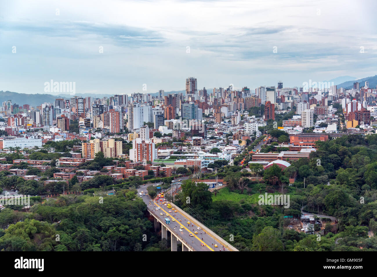 Vista la città di Bucaramanga, Colombia Foto Stock