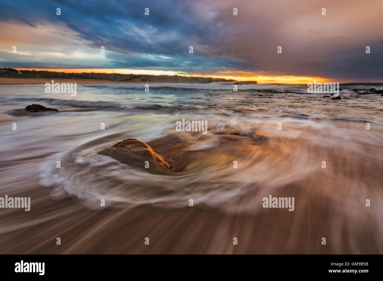 Australia, Nuovo Galles del Sud, Maroubra, spiaggia di sera Foto Stock