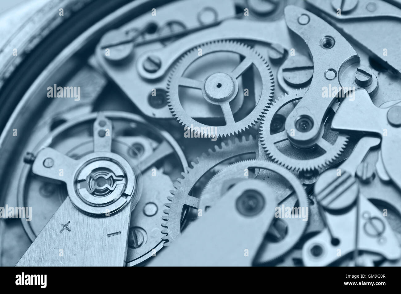 Macro ruote dentate metalliche, il concetto del lavoro di squadra , Tecnologia Idea Foto Stock