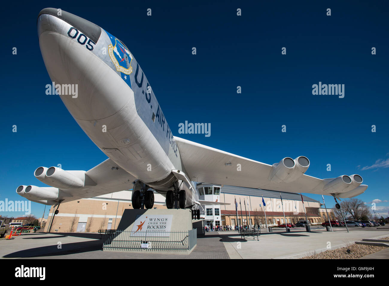 Boeing RB-52B Stratofortress, Ali sopra le Montagne Rocciose Museo dell'aria e dello spazio, Denver, Colorado. Foto Stock