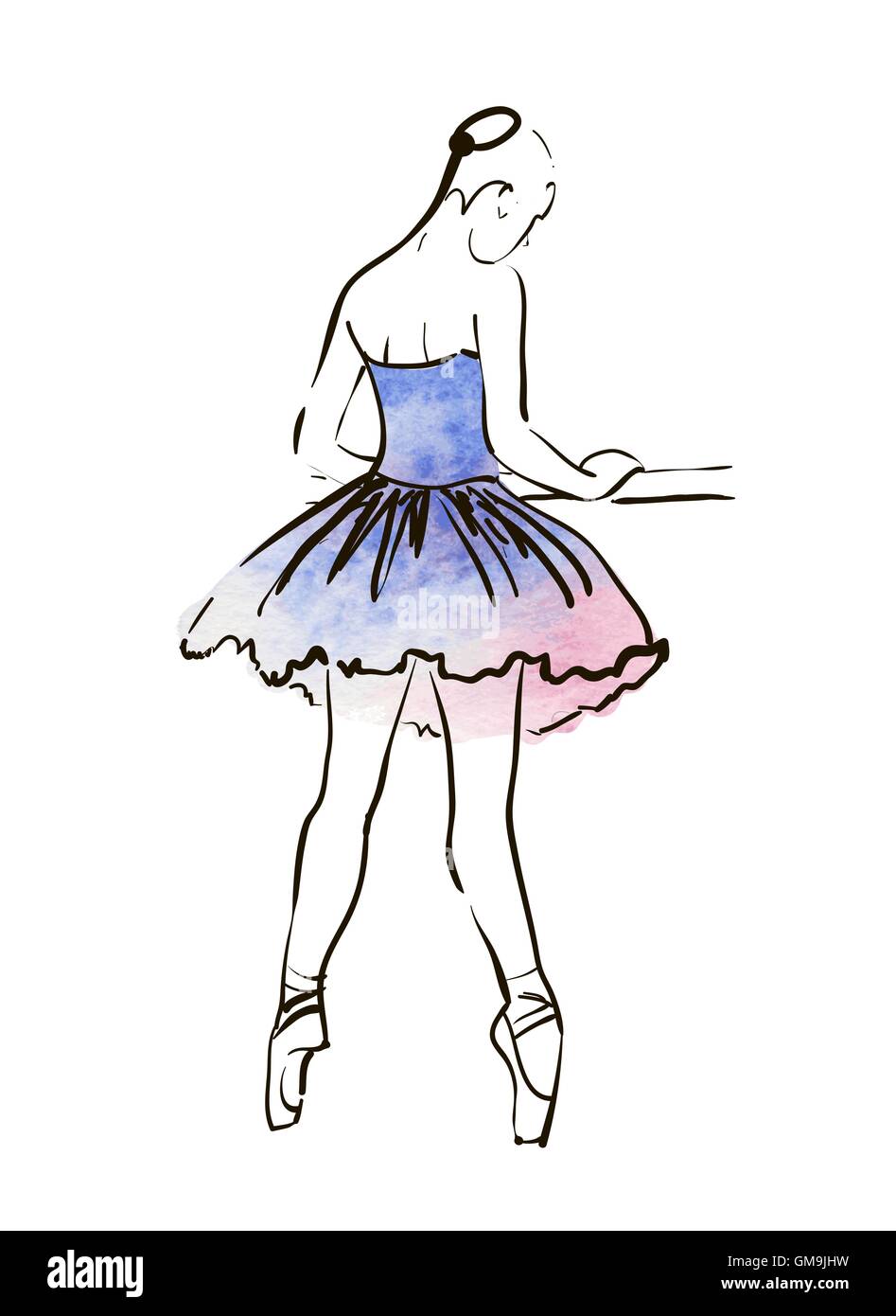 Vettore di disegno a mano ballerina figura Immagine e Vettoriale - Alamy