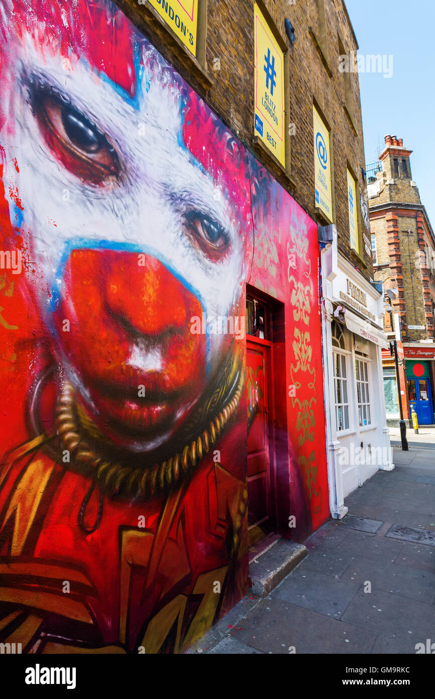 Pittura murale su una parete nella città di Londra, Regno Unito Foto Stock