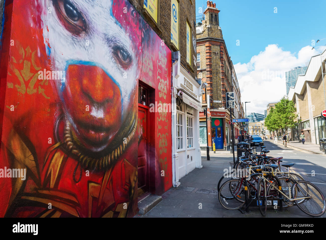 Pittura murale su una parete nella città di Londra, Regno Unito Foto Stock