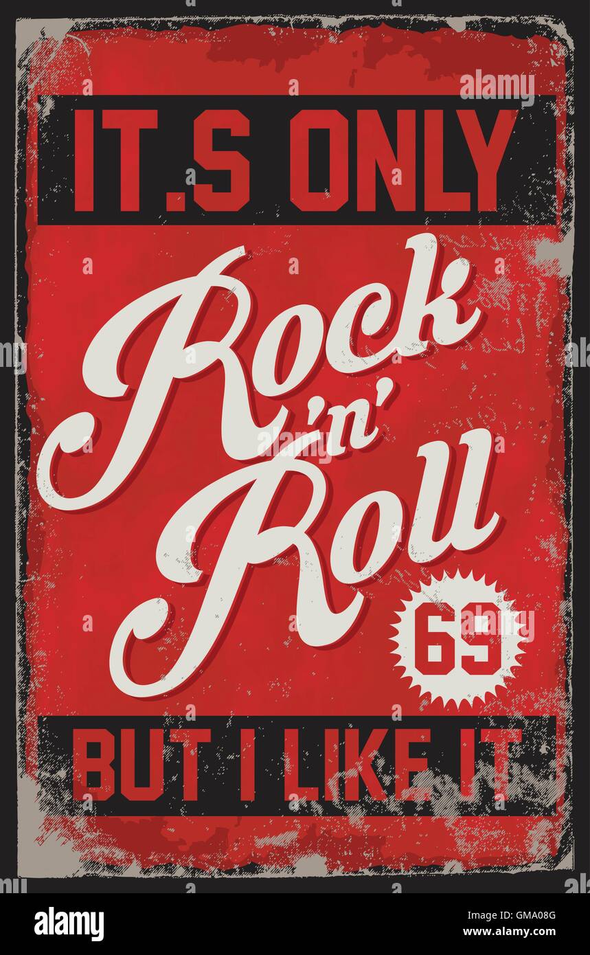 Vintage rock poster con sfondo grunge. Questa illustrazione può essere  utilizzato come una stampa su magliette, stazionario o come un poster  Immagine e Vettoriale - Alamy