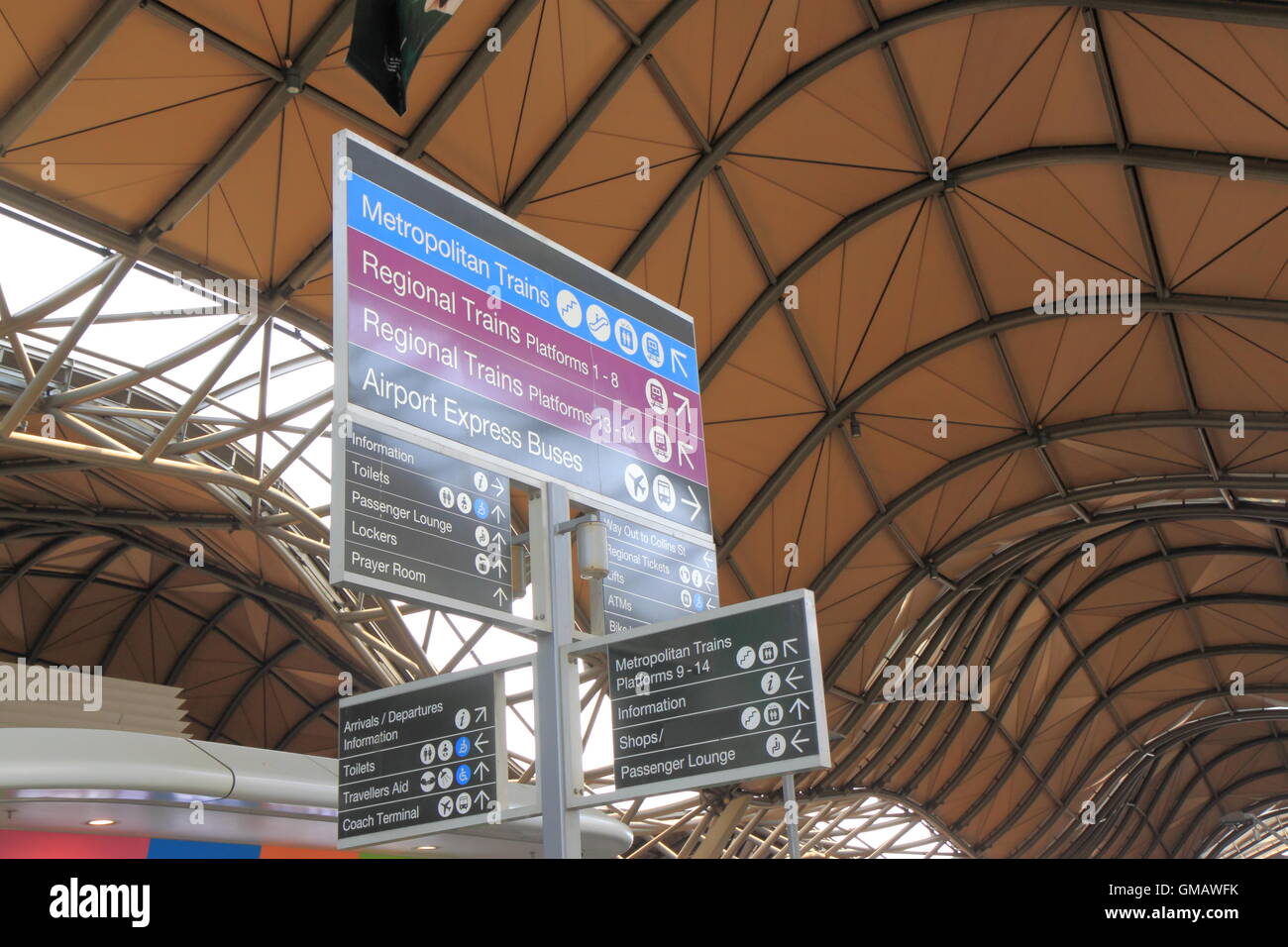 Informazioni registrazione presso la Stazione di Southern Cross Melbourne Australia Foto Stock