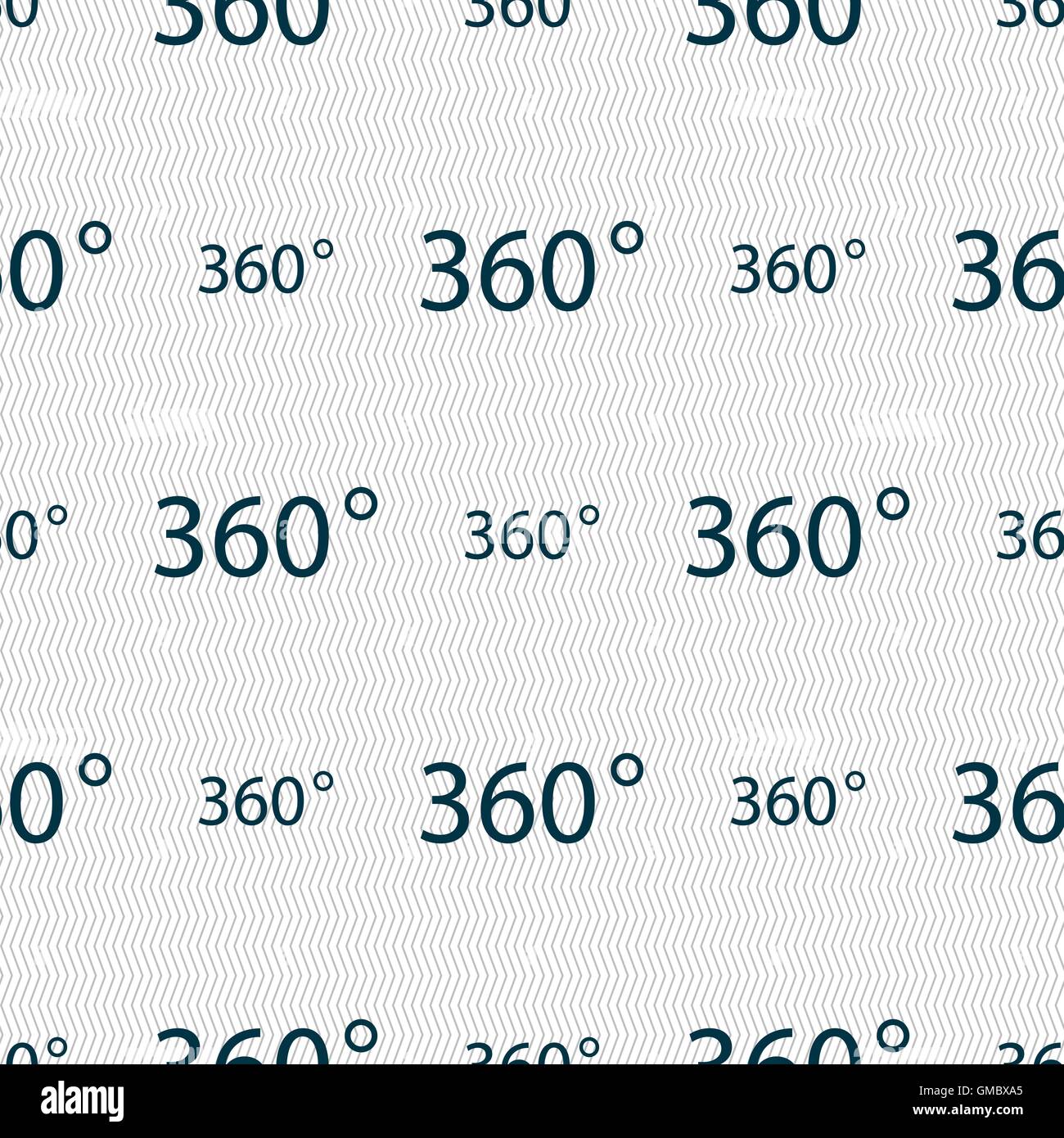 Angolo di 360 gradi icona segno. La geometria di simboli matematici. Rotazione completa. Seamless sfondo astratto con forme geometriche. Vettore Illustrazione Vettoriale